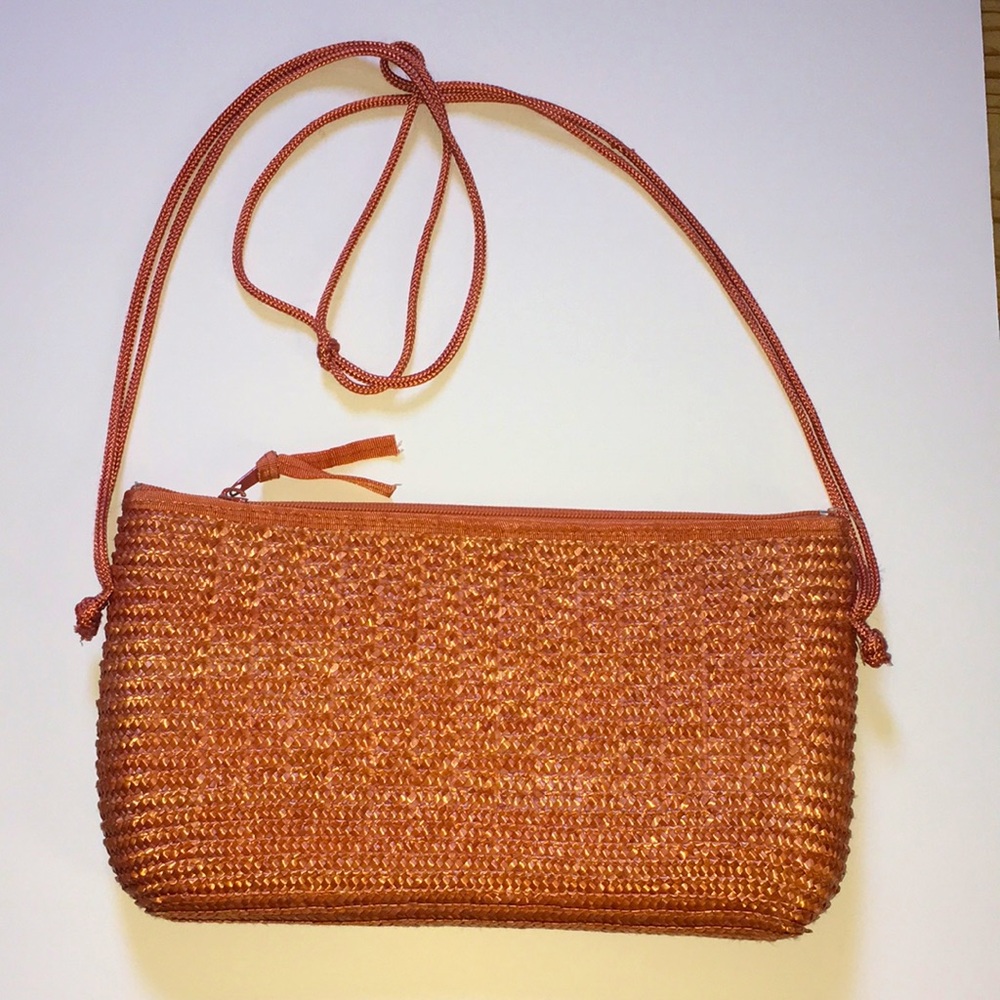 Vintage Genie Orange Straw Handbag/Purse